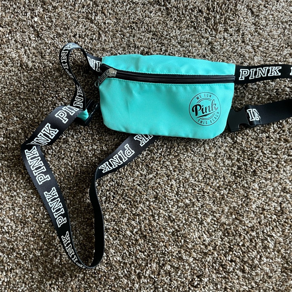 PINK teal fanny pack